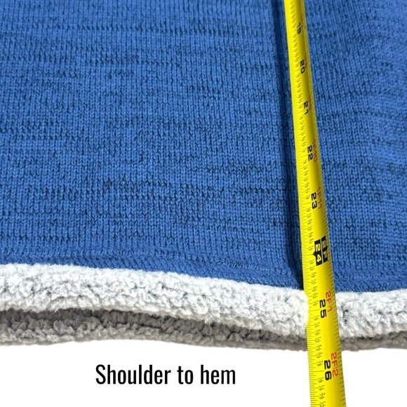 Kuhl Blue Quarter Zip Mock Neck Sherpa Lined Fleece Pullover Cabincore Hiking L - Picture 12 of 12